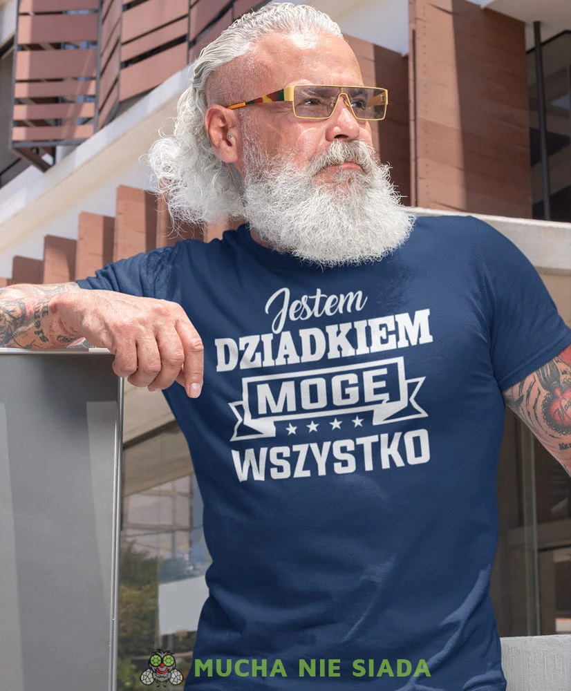 jestem dziadkiem mogę wszystko granatowa koszulka męska dla dziadka, na urodziny, na dzień dziadka, na prezent.jpg