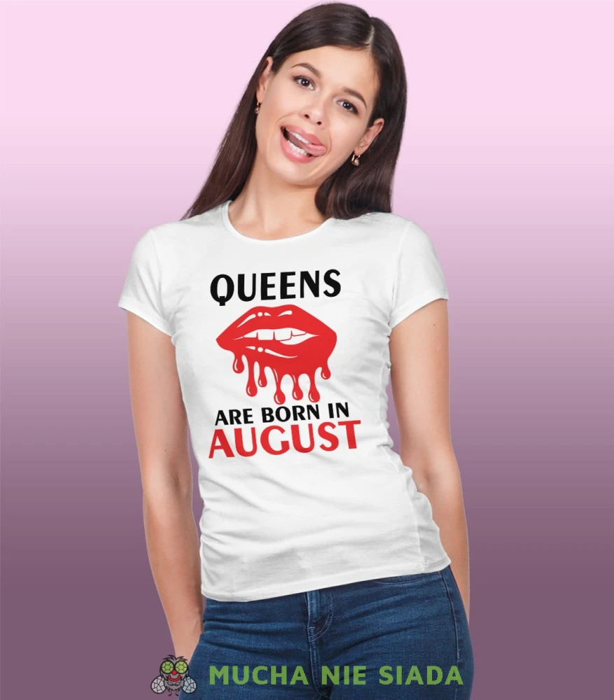 Queens are born damska koszulka urodzinowa biała