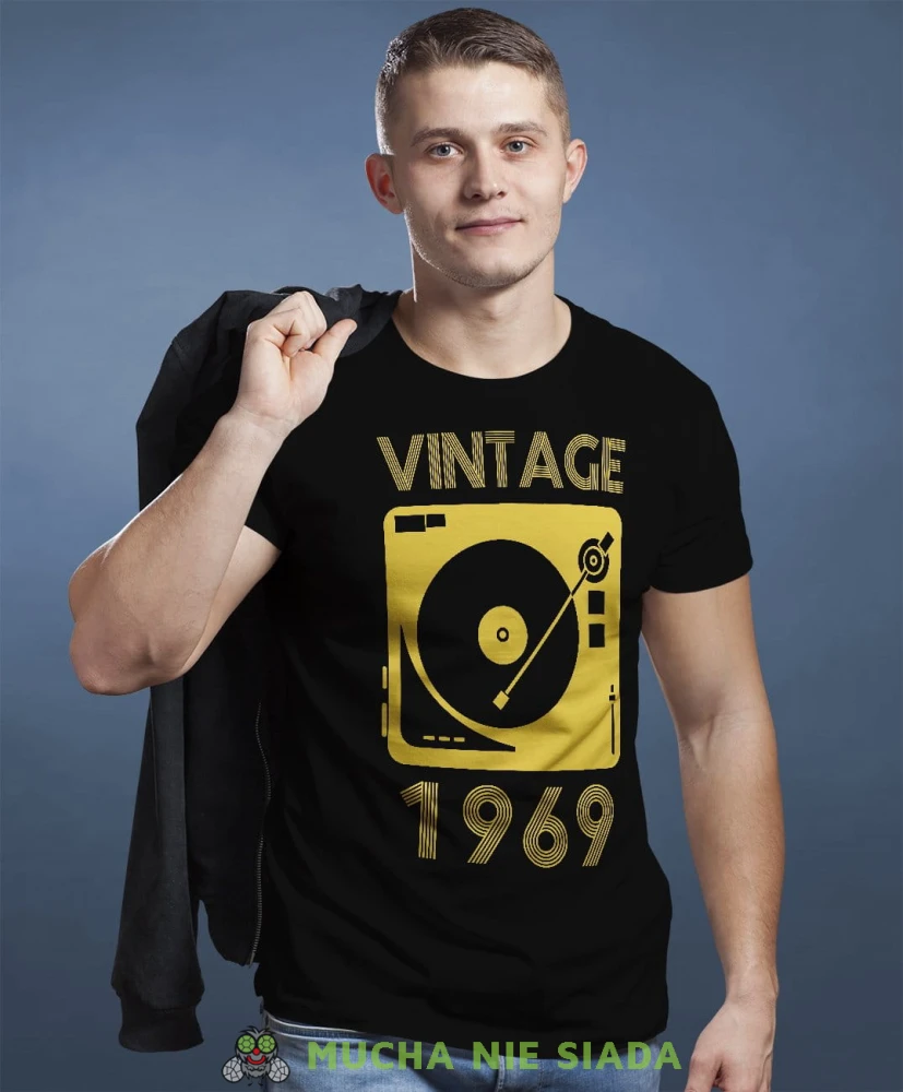 Vintage adapter męska koszulka urodzinowa czarna