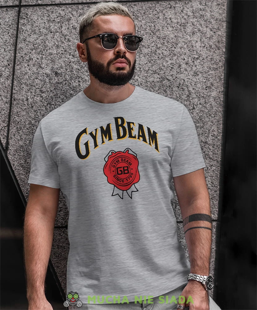 gym beam, szara koszulka na siłownię, męska koszulka, koszulka sportowa, na sport, gym, na siłownię.jpg