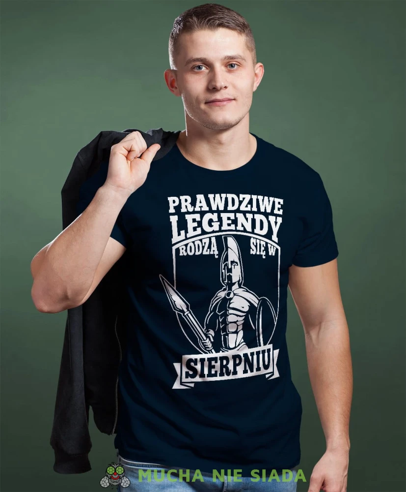 Prawdziwe legendy rodzą się. męska koszulka urodzinowa granatowa