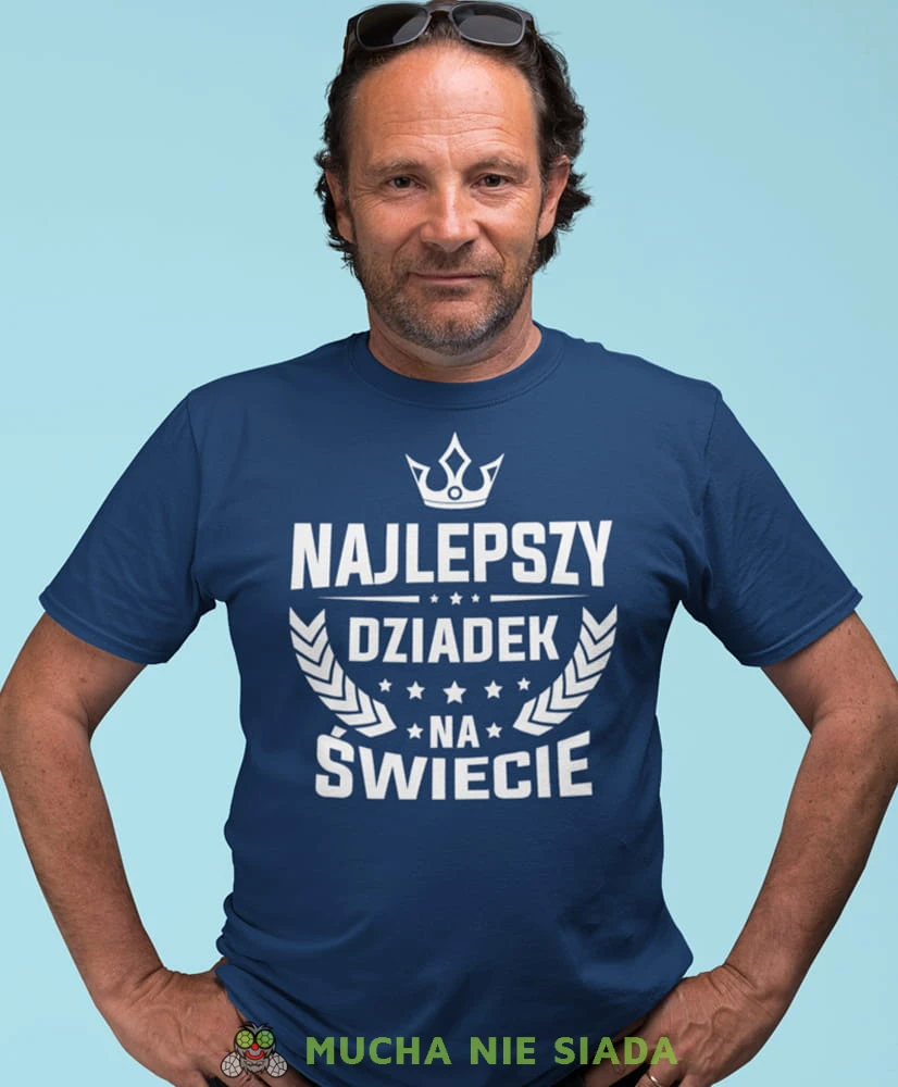 najlepszy dziadek na świecie korona granatowa koszulka męska dla dziadka, na urodziny, na dzień dziadka, na prezent.jpg