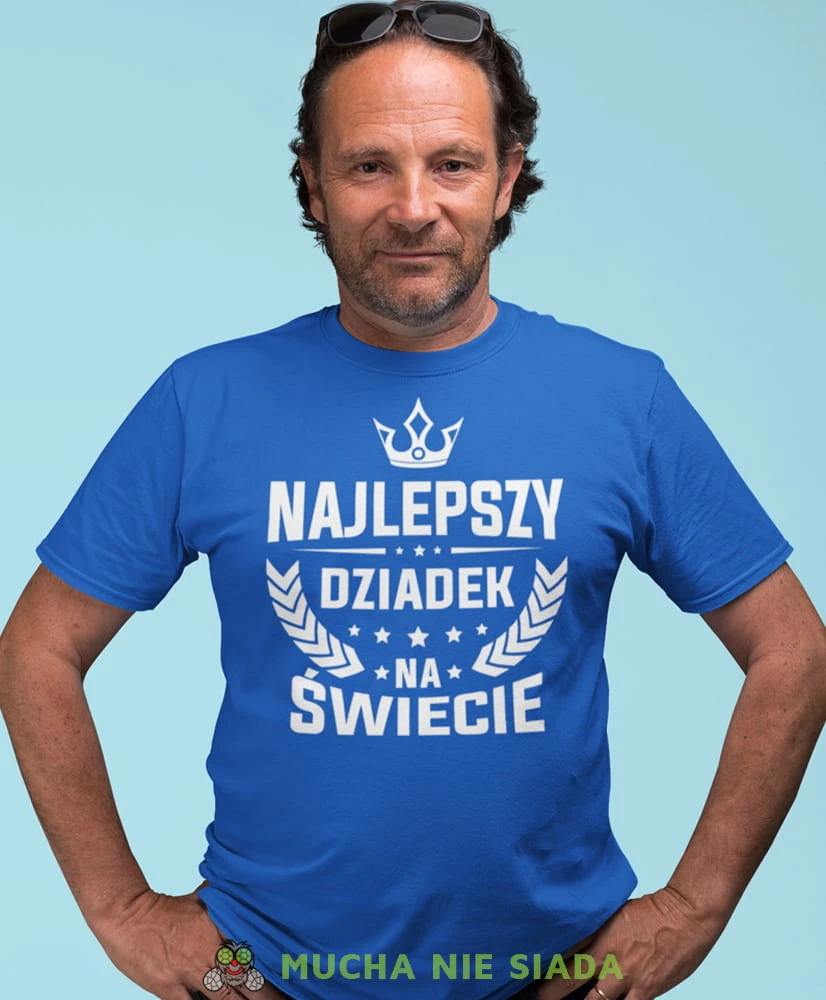 najlepszy dziadek na świecie korona niebieska koszulka męska dla dziadka, na urodziny, na dzień dziadka, na prezent.jpg
