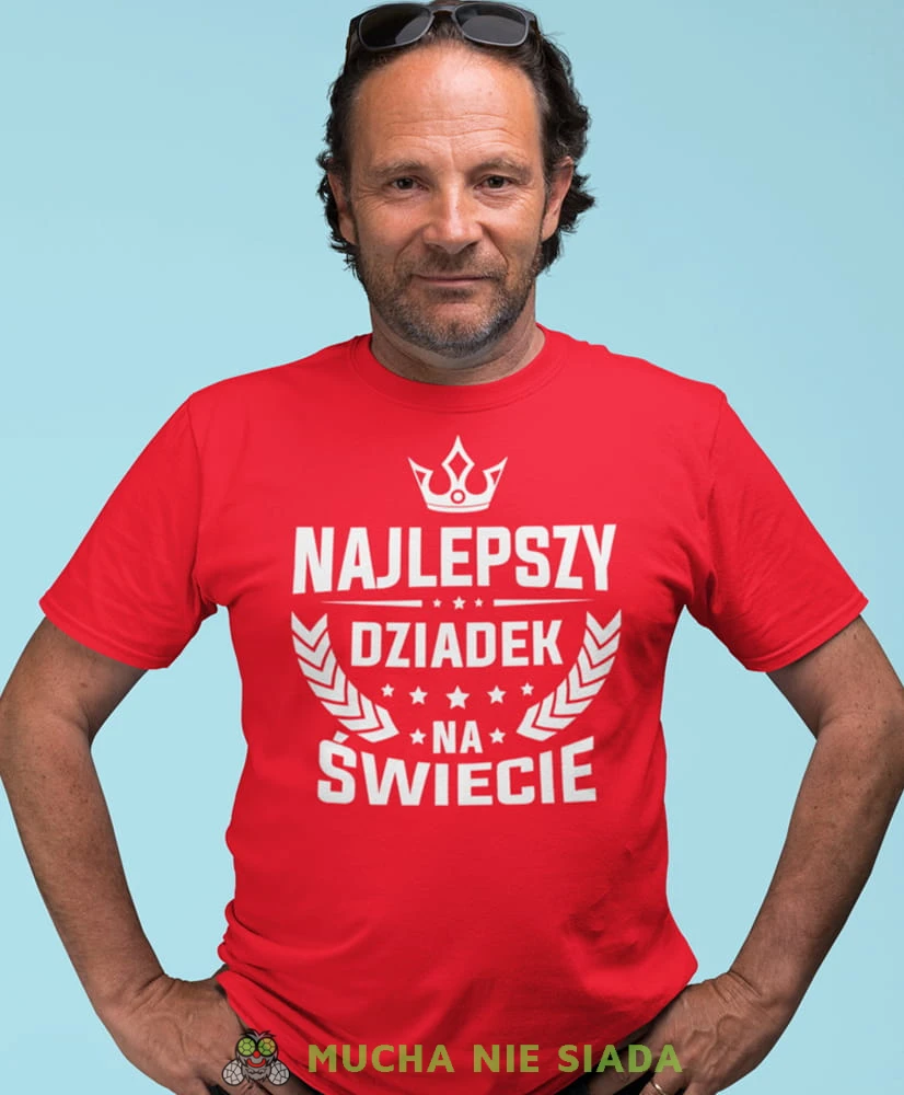 najlepszy dziadek na świecie korona czerwona koszulka męska dla dziadka, na urodziny, na dzień dziadka, na prezent.jpg
