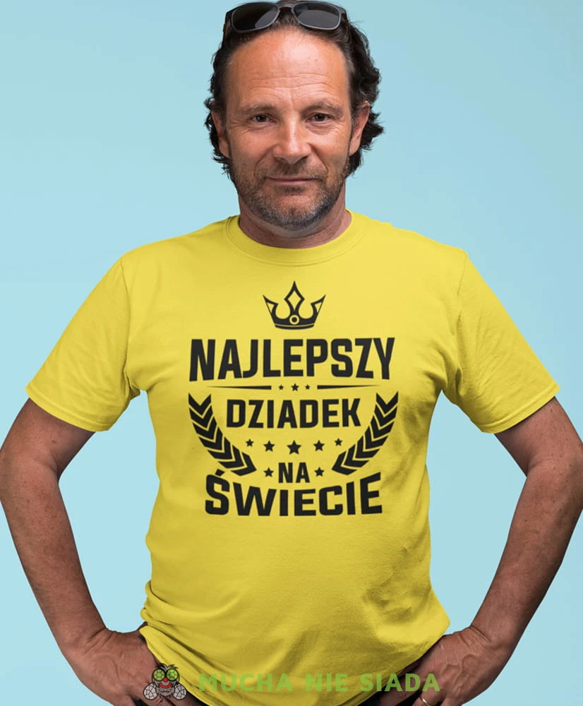 najlepszy dziadek na świecie korona żółta koszulka męska dla dziadka, na urodziny, na dzień dziadka, na prezent.jpg