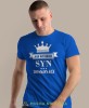 jego wysokość syn doskonały, niebieska męska koszulka dla syna, koszulka z nadrukiem, na prezent, na urodziny.jpg