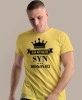 jego wysokość syn doskonały, żółty męska koszulka dla syna, koszulka z nadrukiem, na prezent, na urodziny.jpg