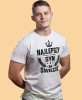 najlepszy syn na świecie korona, biała męska koszulka dla syna, koszulka z nadrukiem, na prezent, na urodziny.jpg