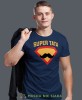 super tata wąsy, granatowa męska koszulka dla taty, koszulka z nadrukiem, na prezent, na urodziny.jpg