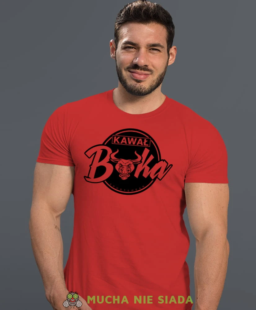 kawał byka sports wear, czerwona koszulka na siłownię, męska koszulka, koszulka sportowa, na sport, gym, na siłownię.jpg