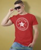 All star born in... Męska koszulka urodzinowa czerwona