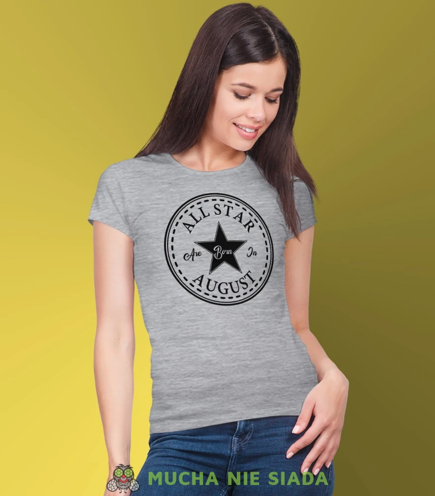 All star born in... Koszulka urodzinowa szara