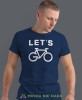 let's go, granatowa męska koszulka rowerowa z nadrukiem, na rower, na co dzień, na prezent, fajna koszulka dla chłopaka, rower, rowerzysta.jpg