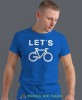 let's go, niebieska męska koszulka rowerowa z nadrukiem, na rower, na co dzień, na prezent, fajna koszulka dla chłopaka, rower, rowerzysta.jpg