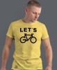 let's go, żółta męska koszulka rowerowa z nadrukiem, na rower, na co dzień, na prezent, fajna koszulka dla chłopaka, rower, rowerzysta.jpg