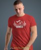 bmx, czerwona męska koszulka rowerowa z nadrukiem, na rower, na co dzień, na prezent, fajna koszulka dla chłopaka, rower, rowerzysta.jpg