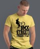 bmx street freestyle, żółta męska koszulka rowerowa z nadrukiem, na rower, na co dzień, na prezent, fajna koszulka dla chłopaka, rower, rowerzysta.jpg