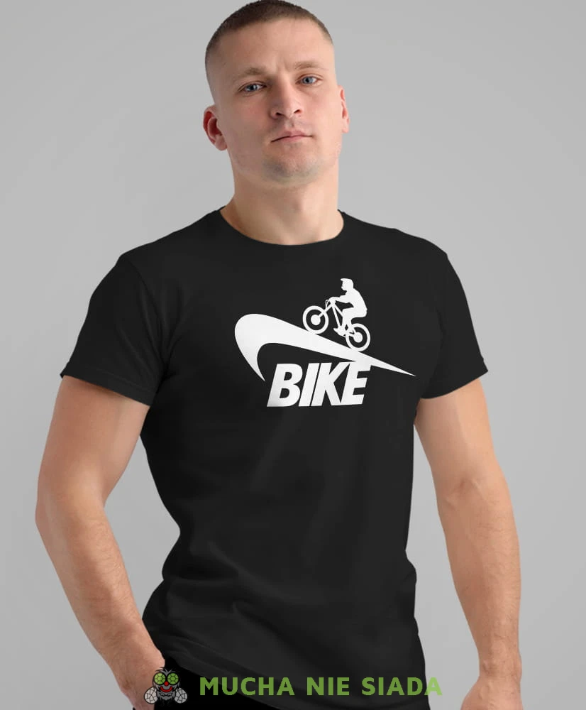 bike, czarna męska koszulka rowerowa z nadrukiem, na rower, na co dzień, na prezent, fajna koszulka dla chłopaka, rower, rowerzysta.jpg