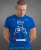 bike is calling i must go, niebieska męska koszulka rowerowa z nadrukiem, na rower, na co dzień, na prezent, fajna koszulka dla chłopaka, rower, rowerzysta.jpg