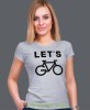 let's go, szara damska koszulka rowerowa z nadrukiem, na rower, fajna koszulka dla rowerzystki, na co dzień, na prezent.jpg