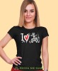 i love bicycle, czarna damska koszulka rowerowa z nadrukiem, na rower, fajna koszulka dla rowerzystki, na co dzień, na prezent.jpg