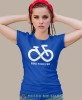 bike forever, niebieska damska koszulka rowerowa z nadrukiem, na rower, fajna koszulka dla rowerzystki, na co dzień, na prezent.jpg