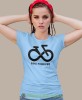 bike forever, jasno niebieska damska koszulka rowerowa z nadrukiem, na rower, fajna koszulka dla rowerzystki, na co dzień, na prezent.jpg