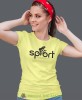 rowerzystka sport, żółta damska koszulka rowerowa z nadrukiem, na rower, fajna koszulka dla rowerzystki, na co dzień, na prezent.jpg
