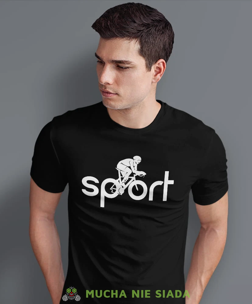 rowerzysta sport, czarna męska koszulka rowerowa z nadrukiem, na rower, na co dzień, na prezent, fajna koszulka dla chłopaka, rower, rowerzysta.jpg