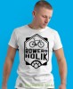 roweroholik, biała męska koszulka rowerowa z nadrukiem, na rower, na co dzień, na prezent, fajna koszulka dla chłopaka, rower, rowerzysta.jpg