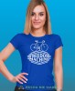 freedom machine, niebieska damska koszulka rowerowa z nadrukiem, na rower, fajna koszulka dla rowerzystki, na co dzień, na prezent .jpg