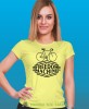freedom machine, żółta damska koszulka rowerowa z nadrukiem, na rower, fajna koszulka dla rowerzystki, na co dzień, na prezent .jpg