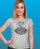 freedom machine, szara damska koszulka rowerowa z nadrukiem, na rower, fajna koszulka dla rowerzystki, na co dzień, na prezent .jpg