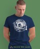 rower górski krajobraz, granatowa męska koszulka rowerowa z nadrukiem, na rower, na co dzień, na prezent, fajna koszulka dla chłopaka, rower, rowerzysta.jpg
