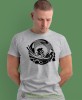 rower górski krajobraz, szara męska koszulka rowerowa z nadrukiem, na rower, na co dzień, na prezent, fajna koszulka dla chłopaka, rower, rowerzysta.jpg
