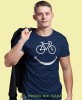 rower uśmiech, granatowa męska koszulka rowerowa z nadrukiem, na rower, na co dzień, na prezent, fajna koszulka dla chłopaka, rower, rowerzysta.jpg