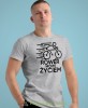 rower moim życiem, szara męska koszulka rowerowa z nadrukiem, na rower, na co dzień, na prezent, fajna koszulka dla chłopaka, rower, rowerzysta.jpg