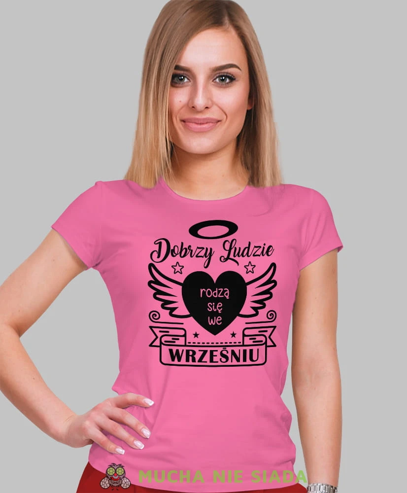 dobrzy ludzie rodzą się... różowa damska koszulka urodzinowa z nadrukiem, na urodziny, na prezent.jpg