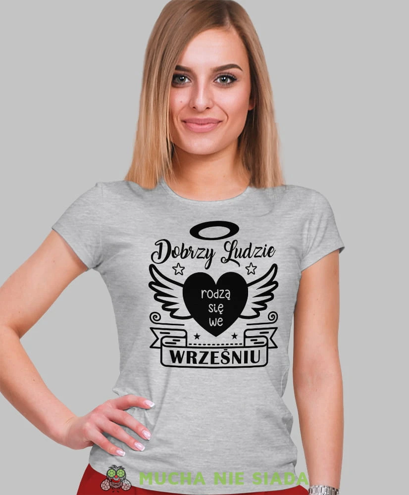 dobrzy ludzie rodzą się... szara damska koszulka urodzinowa z nadrukiem, na urodziny, na prezent.jpg