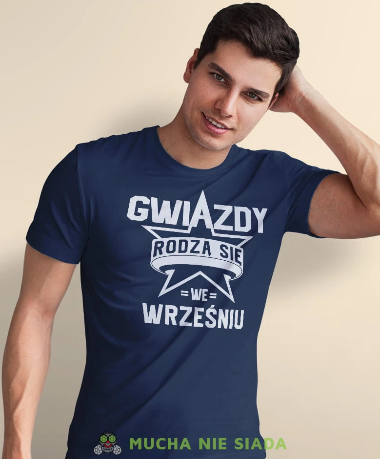 gwiazdy rodzą się... granatowa męska koszulka urodzinowa, na urodziny, na prezent.jpg