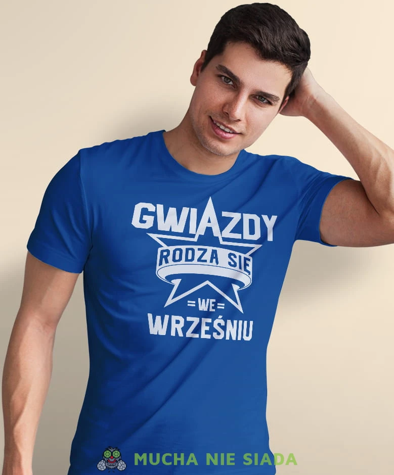 gwiazdy rodzą się... niebieska męska koszulka urodzinowa, na urodziny, na prezent.jpg