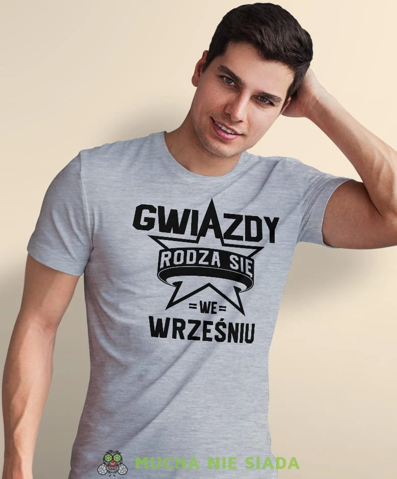 gwiazdy rodzą się... szara męska koszulka urodzinowa, na urodziny, na prezent.jpg