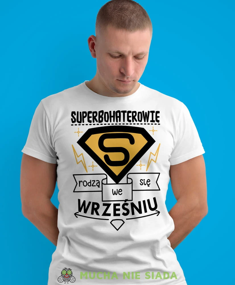 superbohaterowie rodzą się... biała męska koszulka urodzinowa, na urodziny, na prezent.jpg