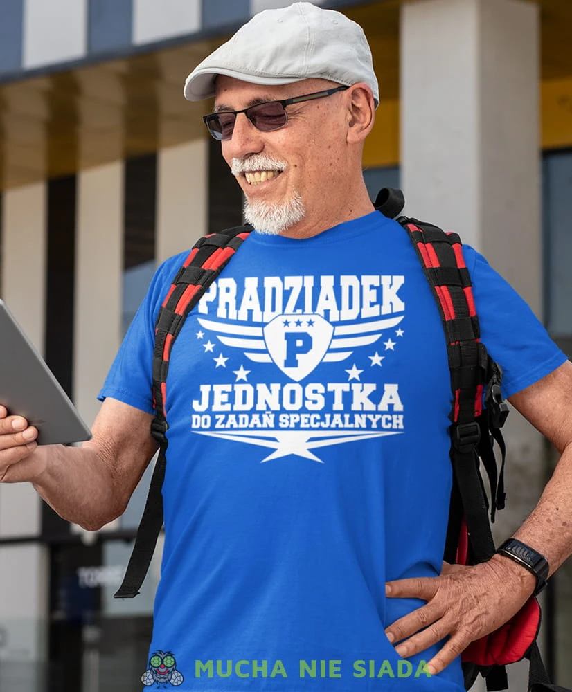 pradziadek jednostka do zadań specjalnych, niebieska koszulka męska dla pradziadka, na urodziny, na prezent.jpg