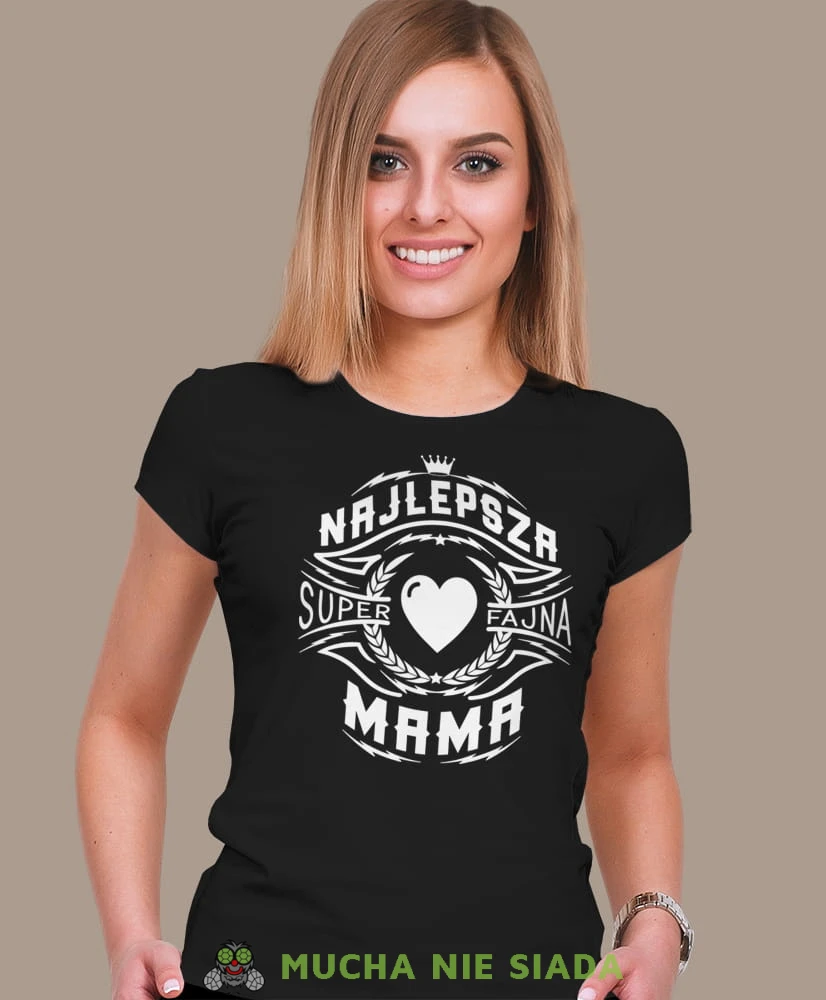 najlepsza super fajna mama, czarna koszulka dla mamy, prezent dla mamy, na prezent, fajna koszulka, dzień mamy.jpg