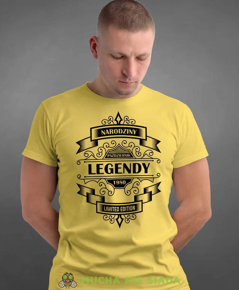 narodziny legendy limited edition, żółta męska koszulka urodzinowa, na urodziny, na prezent, fajna koszulka, dla chłopaka, dla mężajpg.jpg