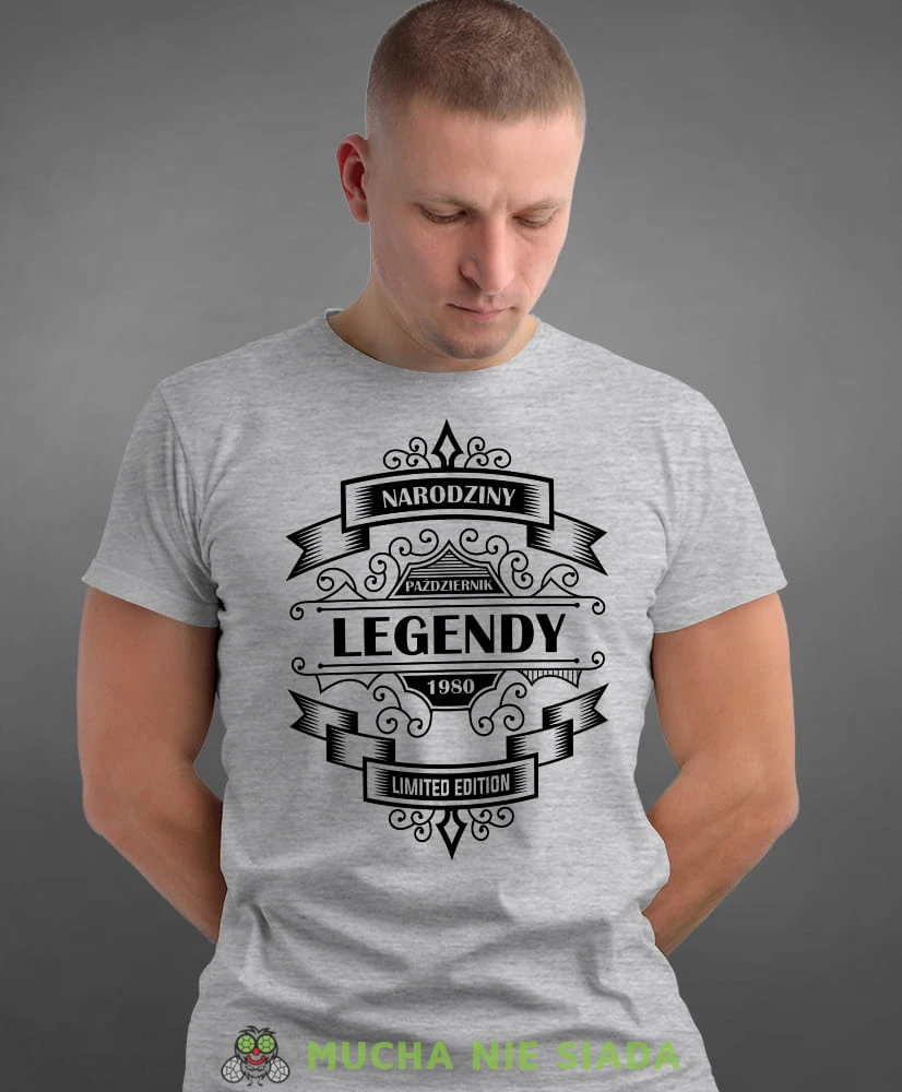 narodziny legendy limited edition, szara męska koszulka urodzinowa, na urodziny, na prezent, fajna koszulka, dla chłopaka, dla mężajpg.jpg
