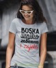 boska mądra zabawna i zajęta, szara damska koszulka z nadrukiem na prezent, fajna koszulka, dla dziewczyny dla żony.jpg