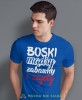 boski mądry zabawny i zajęty, niebieska męska koszulka z nadrukiem na co dzień, na prezent, fajna koszulka, dla chłopaka, dla męża, dla kolegi, mucha nie siada.jpg