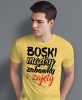 boski mądry zabawny i zajęty, żółta męska koszulka z nadrukiem na co dzień, na prezent, fajna koszulka, dla chłopaka, dla męża, dla kolegi, mucha nie siada.jpg